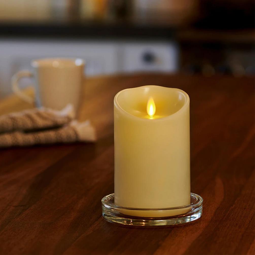 Luminara Ivory LED Pillar Candle 14cm x 9cm Extra Image 1
